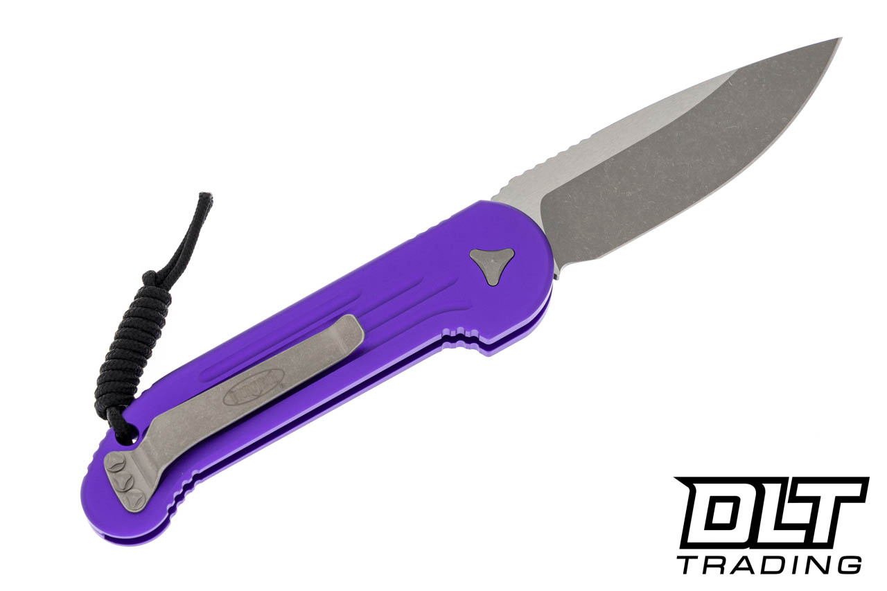 Microtech 135-10APPU LUDT S/E - Purple Handle - Apocalyptic Blade