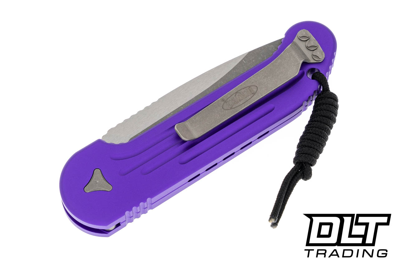 Microtech 135-10APPU LUDT S/E - Purple Handle - Apocalyptic Blade