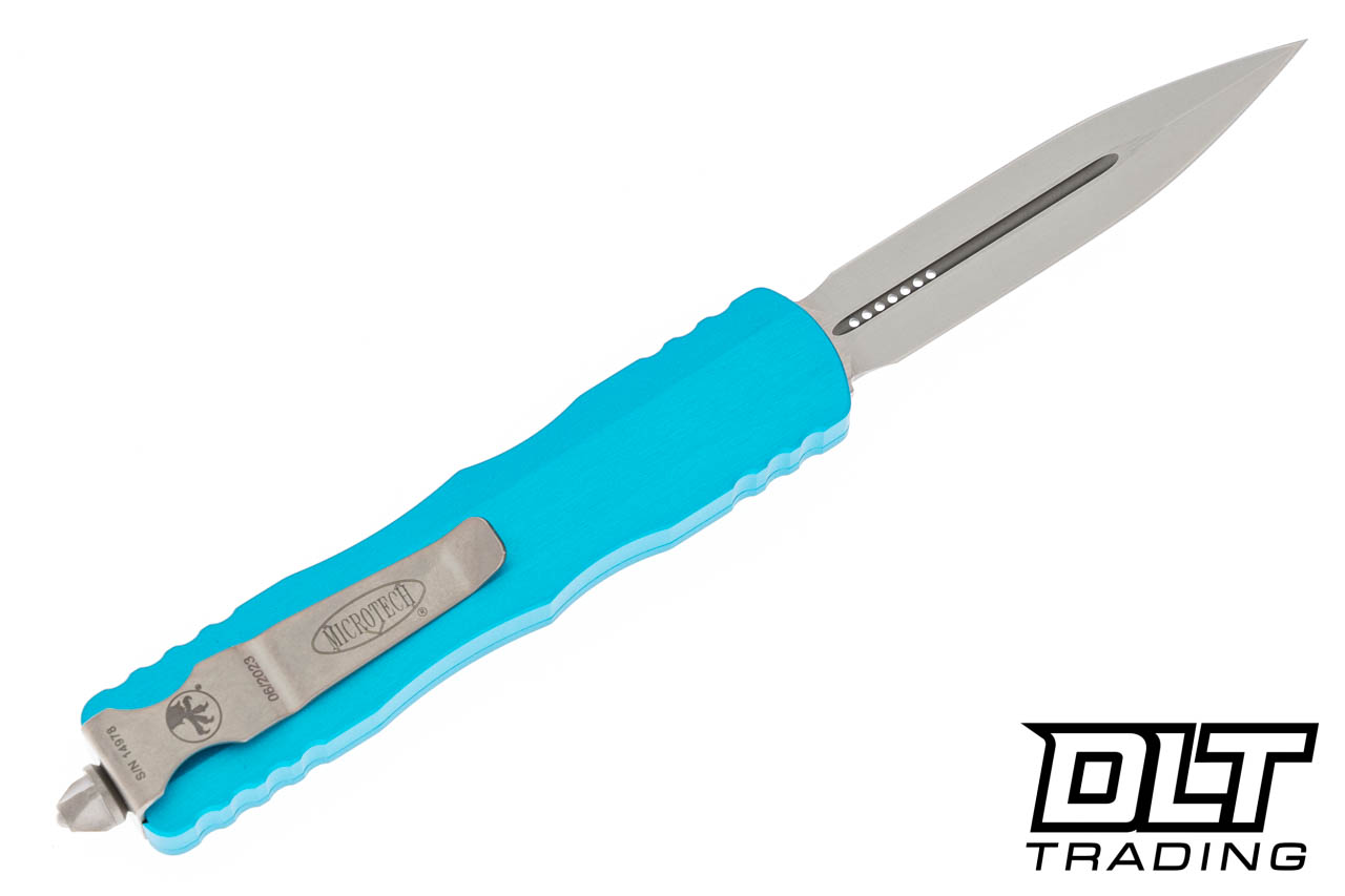 Microtech 225-10TQ Dirac D/E - Turquoise Handle - Stonewashed
