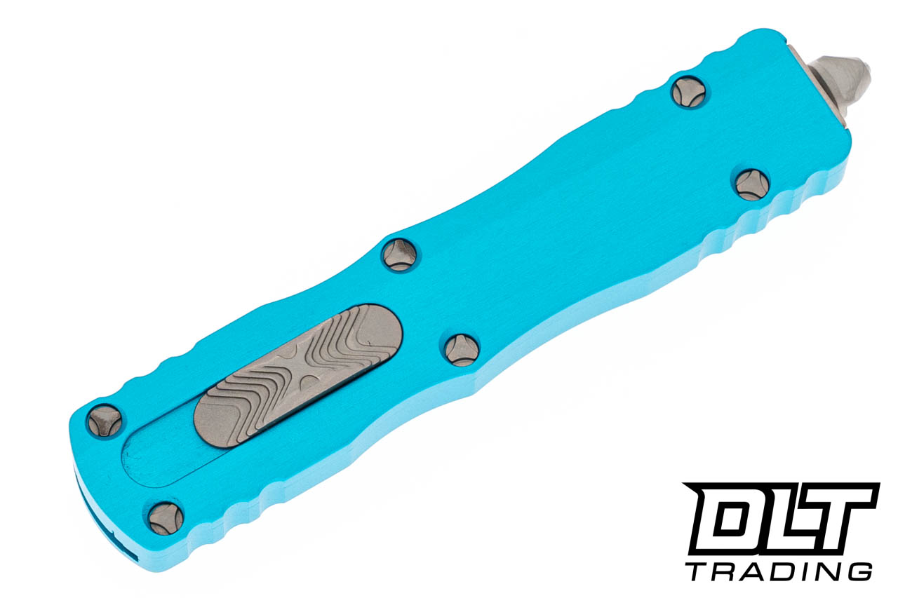 Microtech 225-10TQ Dirac D/E - Turquoise Handle - Stonewashed