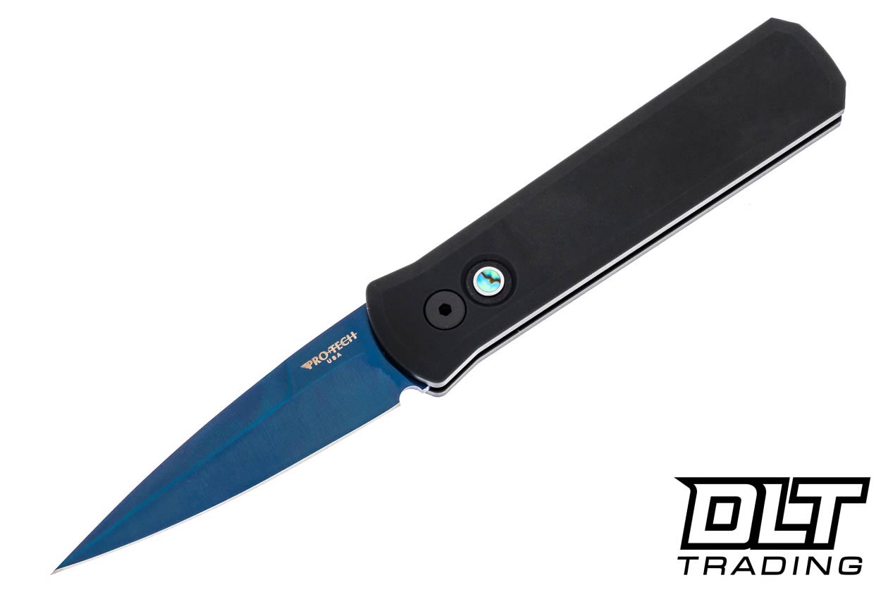 Pro-Tech Godson - Black Handle - Sapphire Blue Blade - DLT Trading