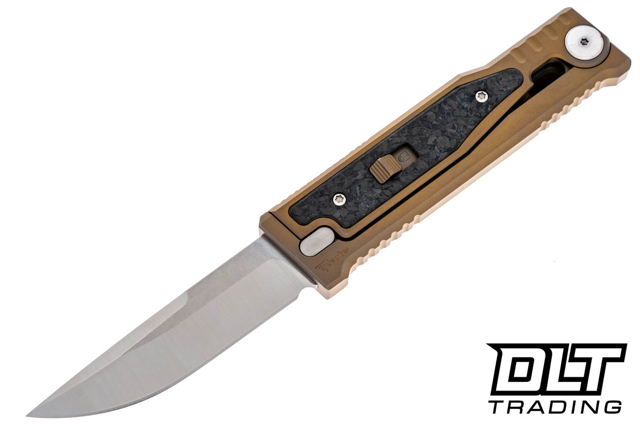 Reate EXO-M Elmax Drop Point - Bronze Anodized Titanium - Marbled