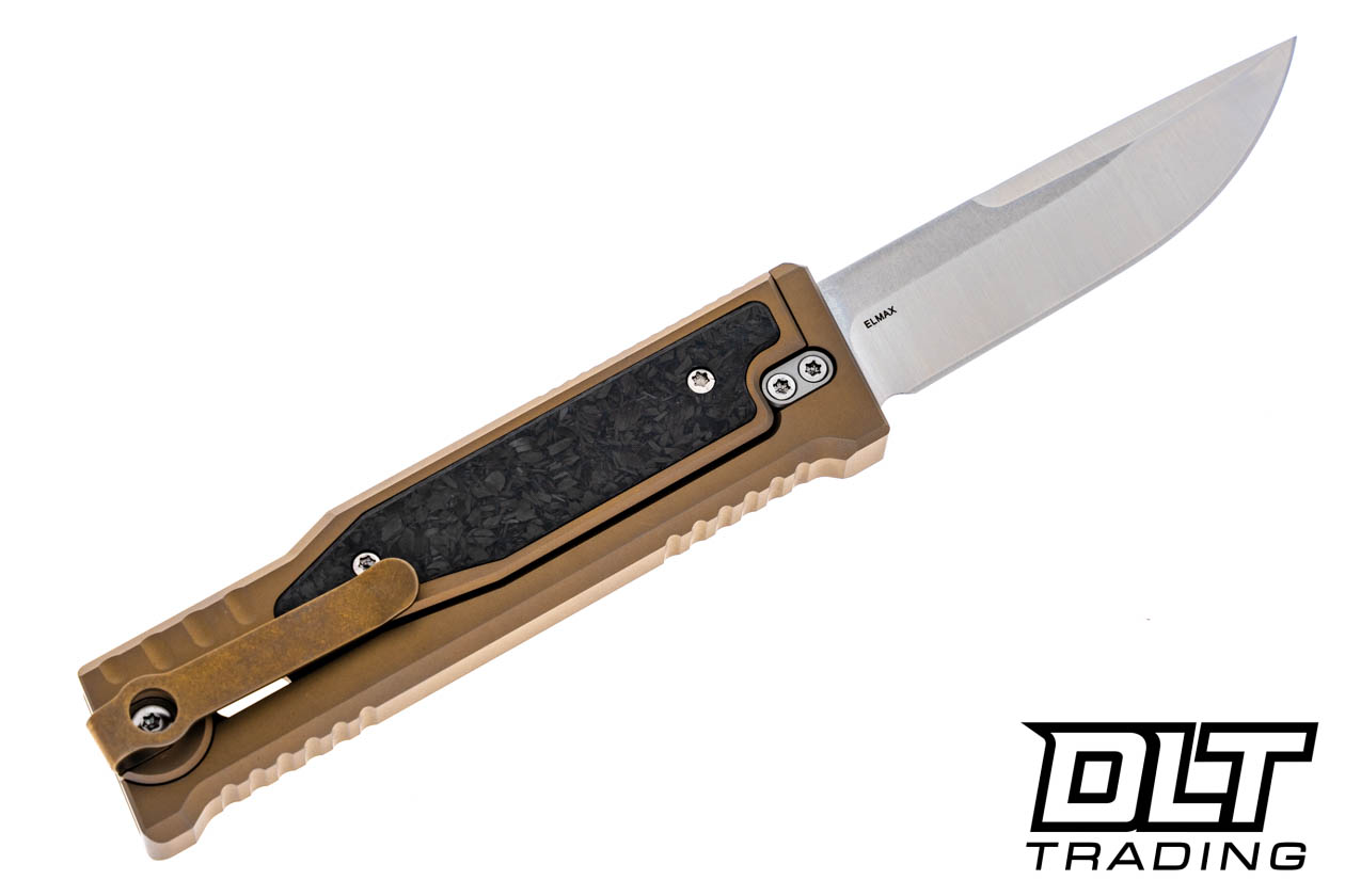 Reate EXO-M Elmax Drop Point - Bronze Anodized Titanium - Marbled