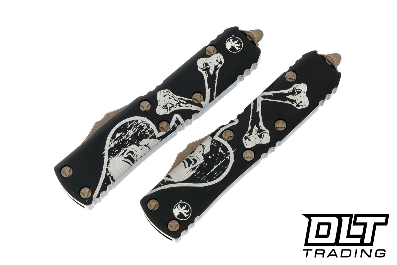 Microtech UTX-85 Hellhound & Warhound Set - Black Handle - Bronze