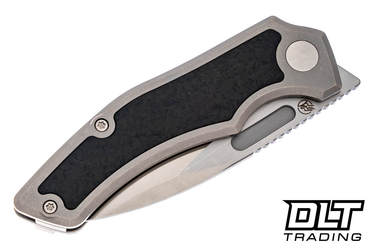 Griffin Scout F3 - Stonewashed Titanium - Marbled Carbon Fiber Inlay -  Satin Blade - Left Handed - DLT Trading
