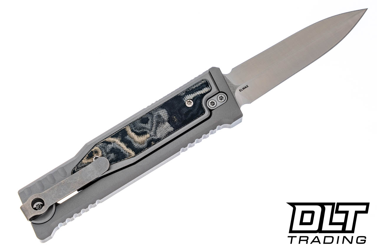 Reate EXO-M Elmax DE - Black & Green Burl Micarta Inlay - DLT Trading