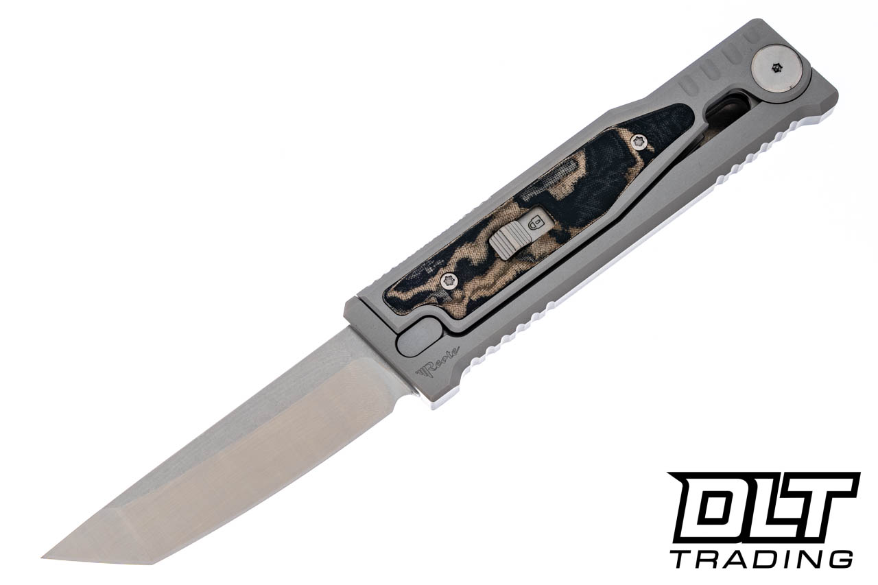 Reate EXO-M Elmax Tanto - Black & Green Burl Micarta Inlay - DLT