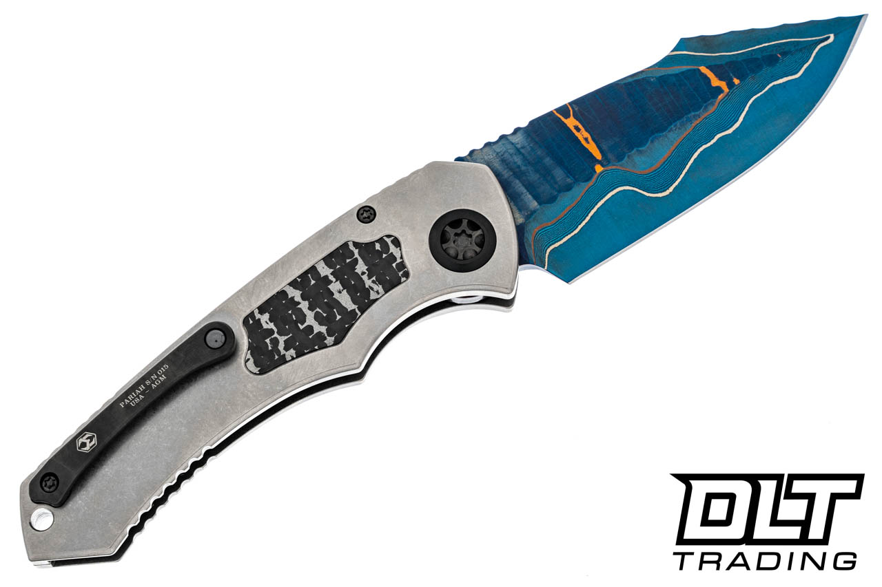 Heretic Pariah - Blued Baker Forge Damascus Elite AuroraMai