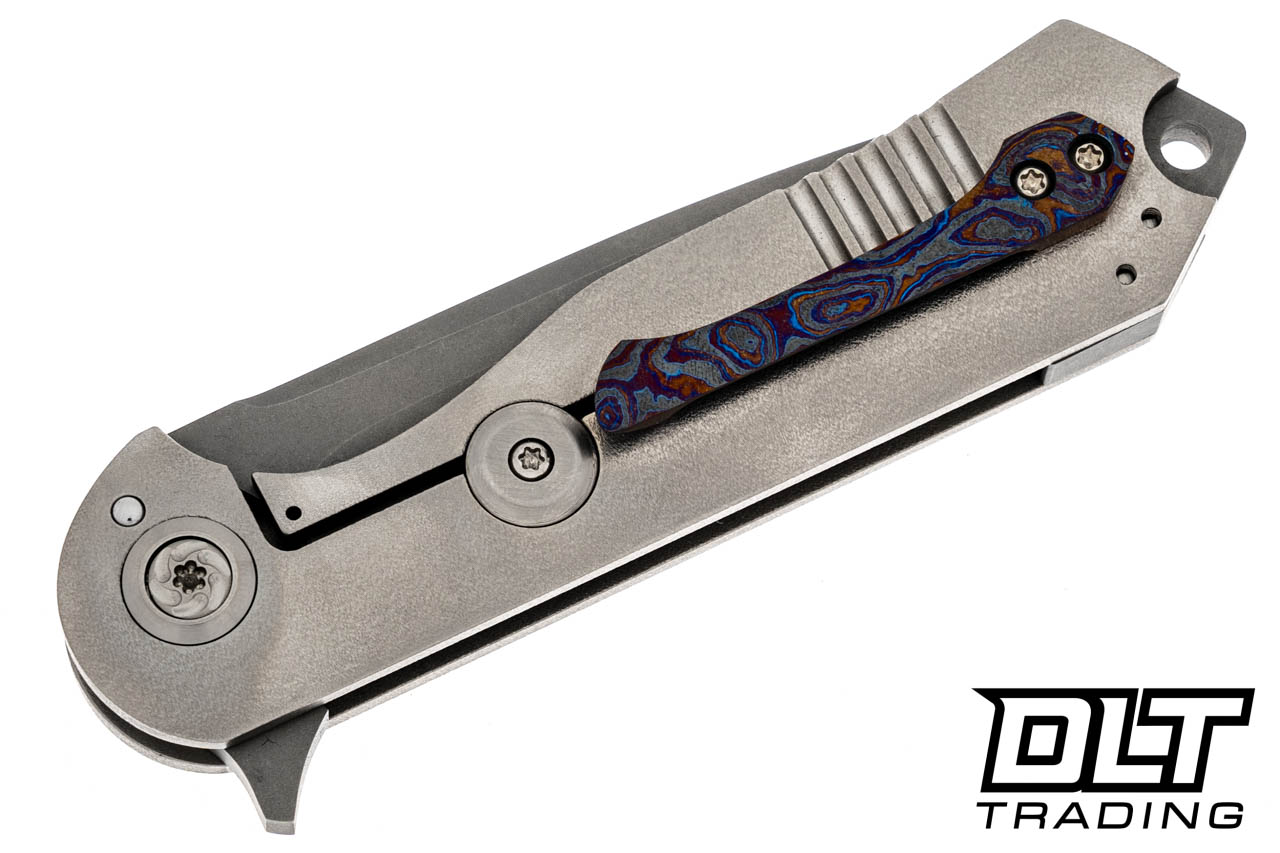 Melvin Lozada Custom Rhino 3.5 S35VN Tanto - Orange Peel Titanium