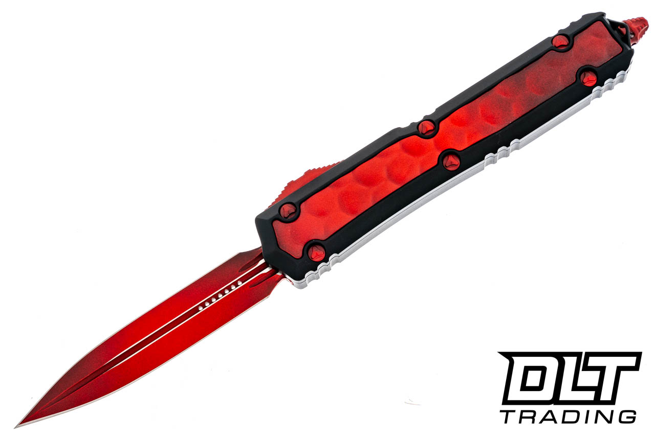 Microtech 206-1BIWRDS Makora D/E - Black Handle - Weathered Red
