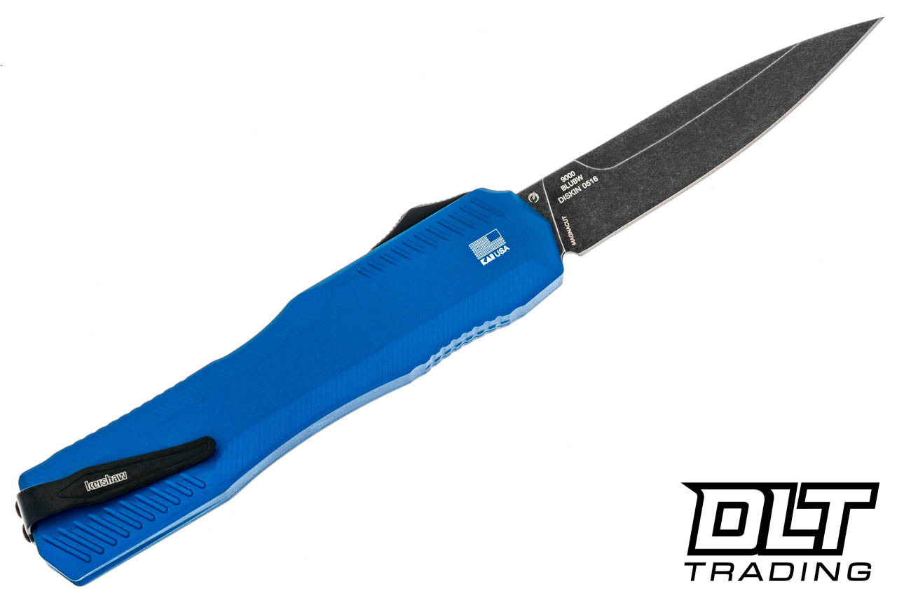 Kershaw Livewire 9000BLUBW - Blue Aluminum - Blackwash MagnaCut