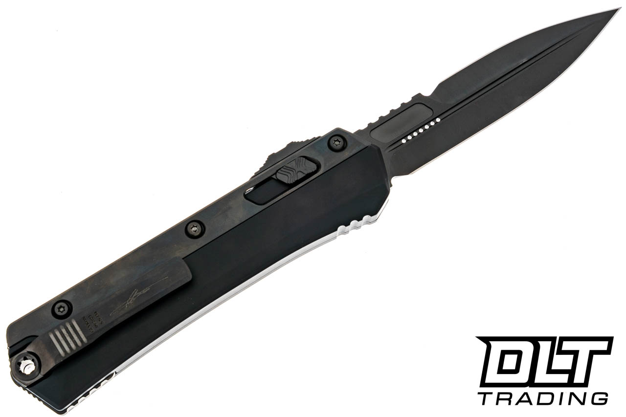 Microtech 184-1DLCTSH Glykon Bayonet Shadow - Black Handle - Black