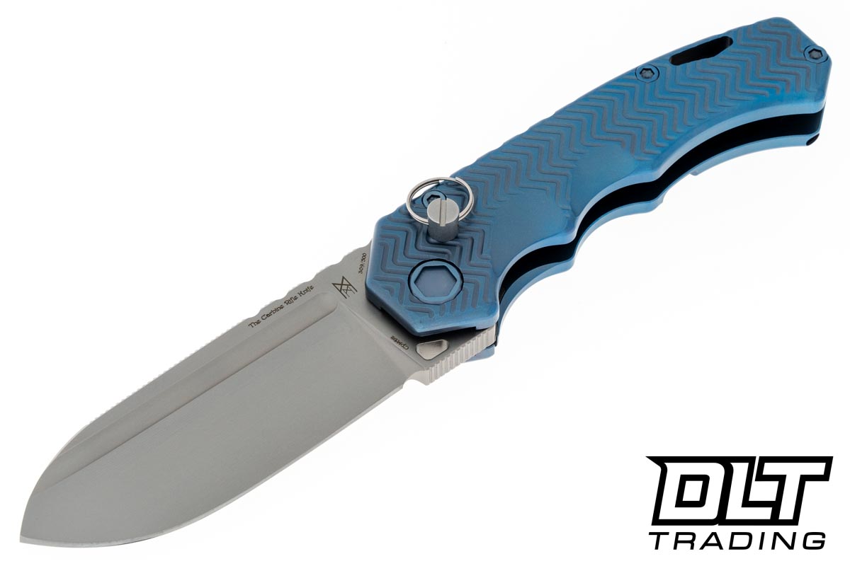 Midgards Messer Carbine - Blue Anodized Titanium - Bead Blasted