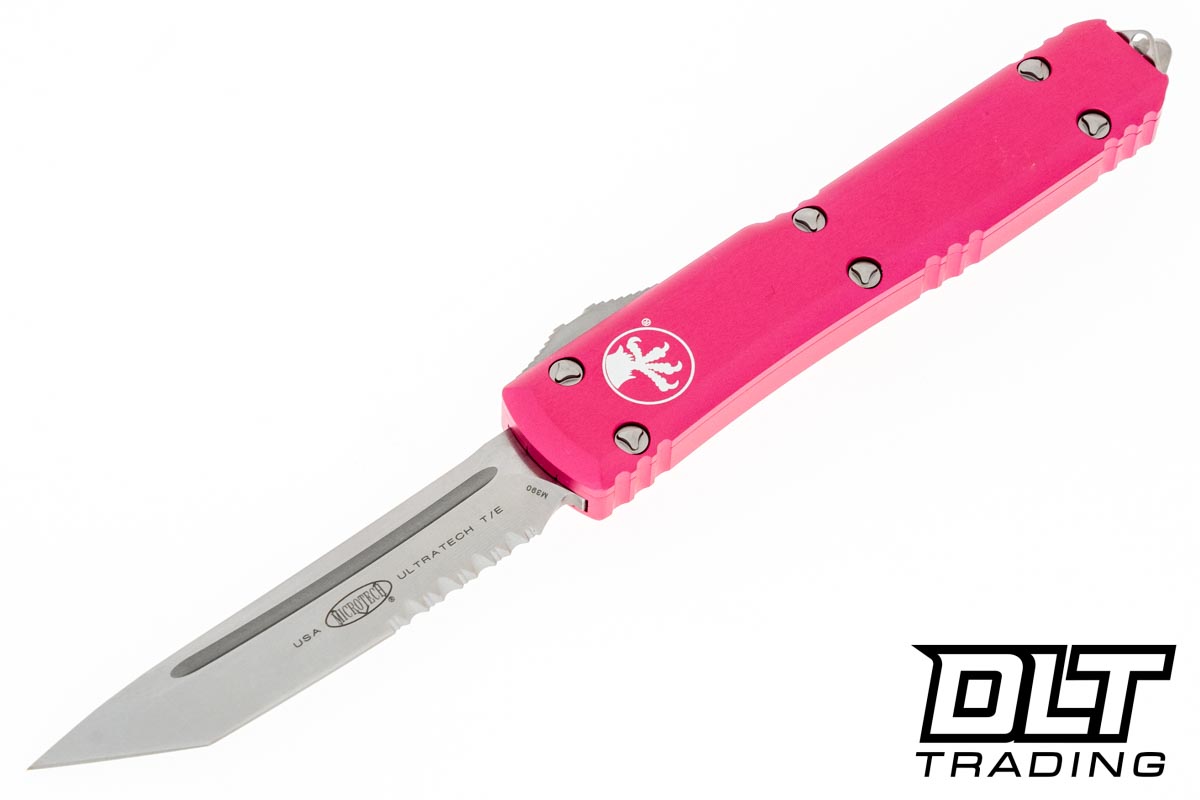 Microtech Ultratech T/E - Pink Handle - Stonewashed Blade