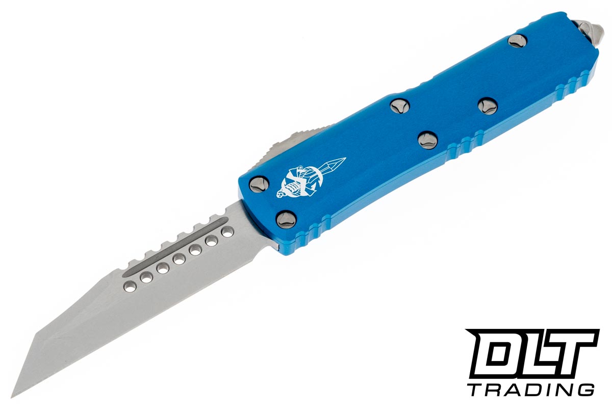 Microtech UTX-85 Warhound - Blue Handle - Stonewashed Blade