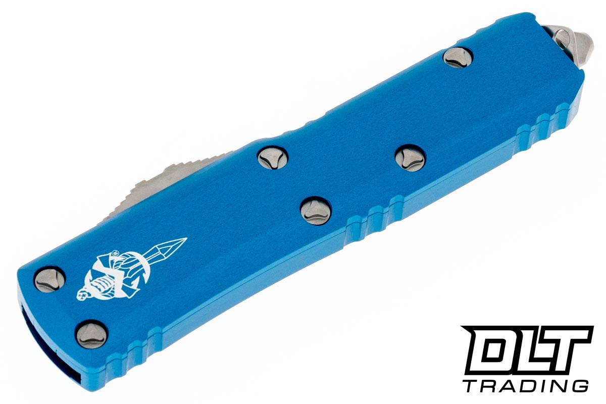 Microtech UTX-85 Warhound - Blue Handle - Stonewashed Blade
