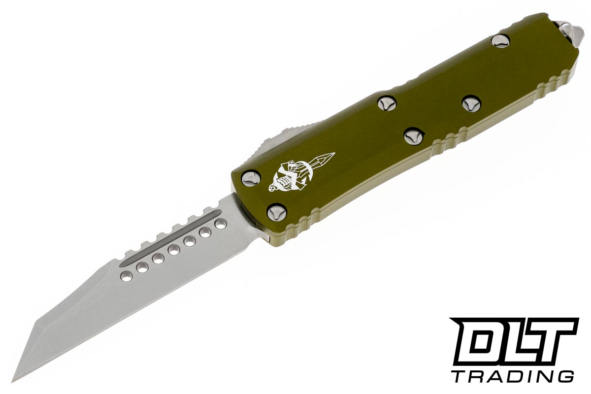 Microtech UTX-85 Warhound - OD Green Handle - Stonewashed Blade