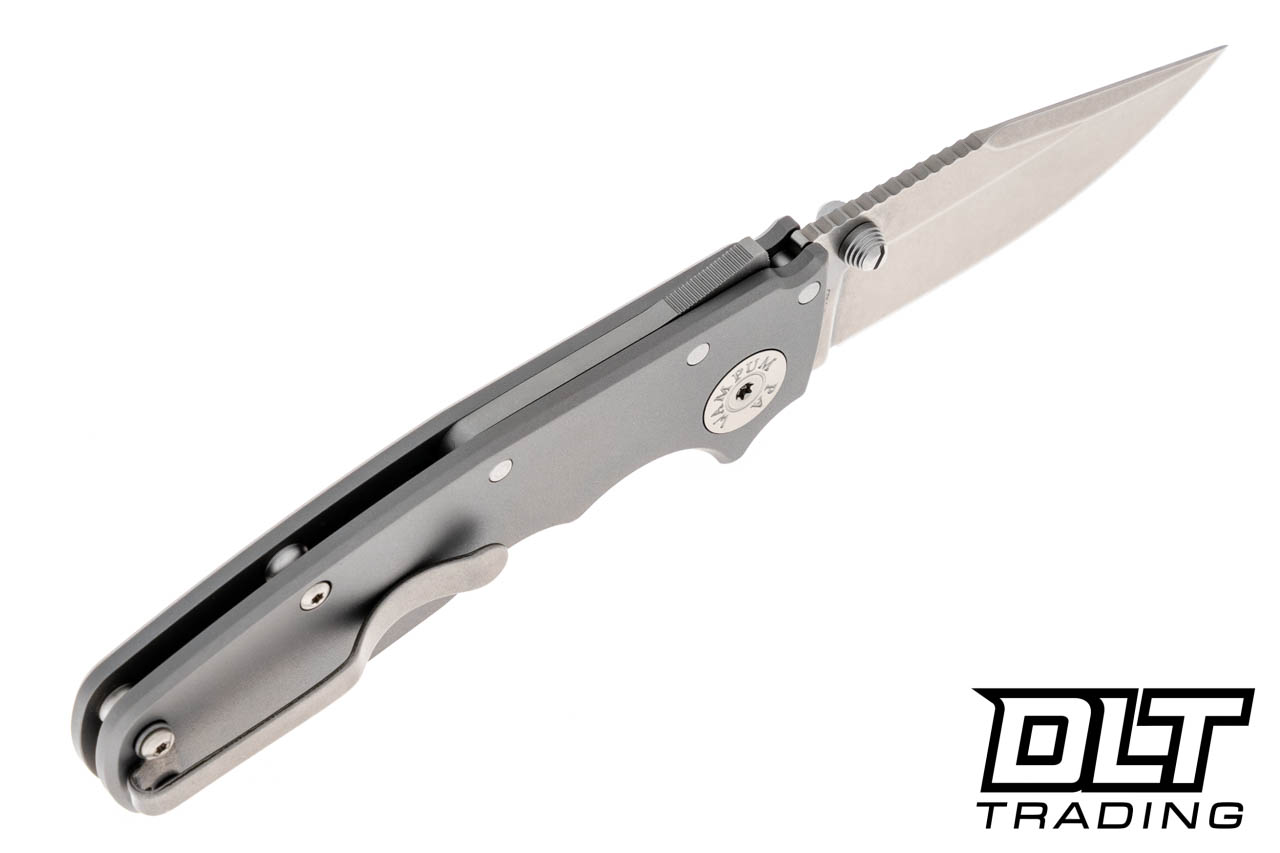 Demko Shark Cub 20CV - Clip Point - Smooth Titanium - DLT Trading