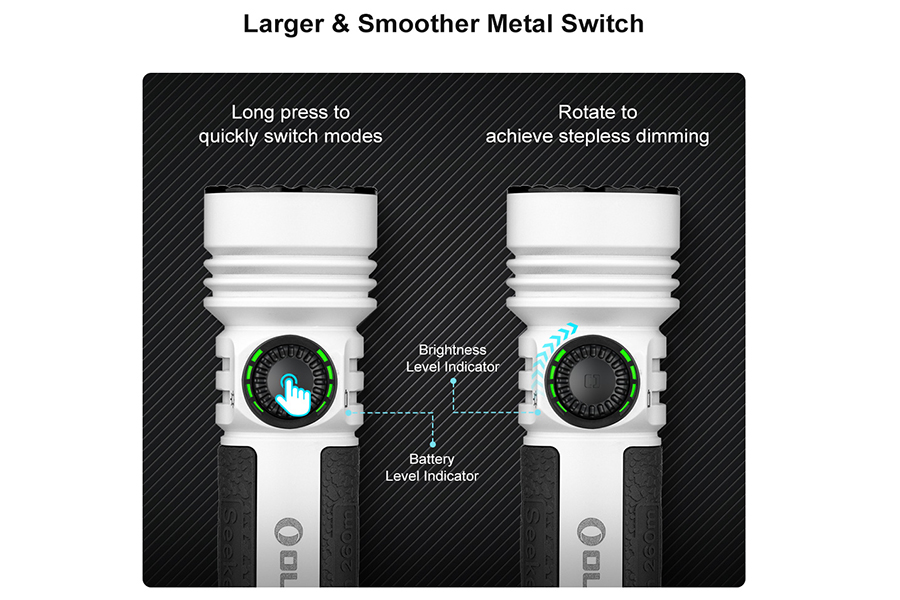 Olight Seeker 4 Pro 4600 Lumen Rechargeable Flashlight - White