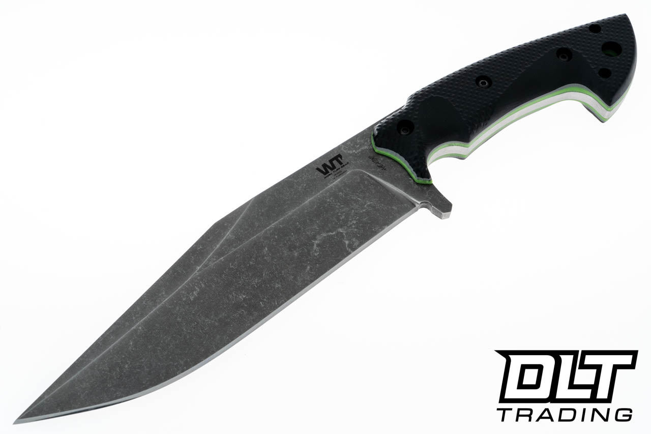 WTG Hondo - Black Gator Grip G-10 - Lime Green Liners