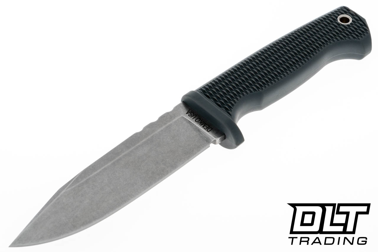Demko FreeReign Clip Point - Stonewashed MagnaCut - Grey Handle