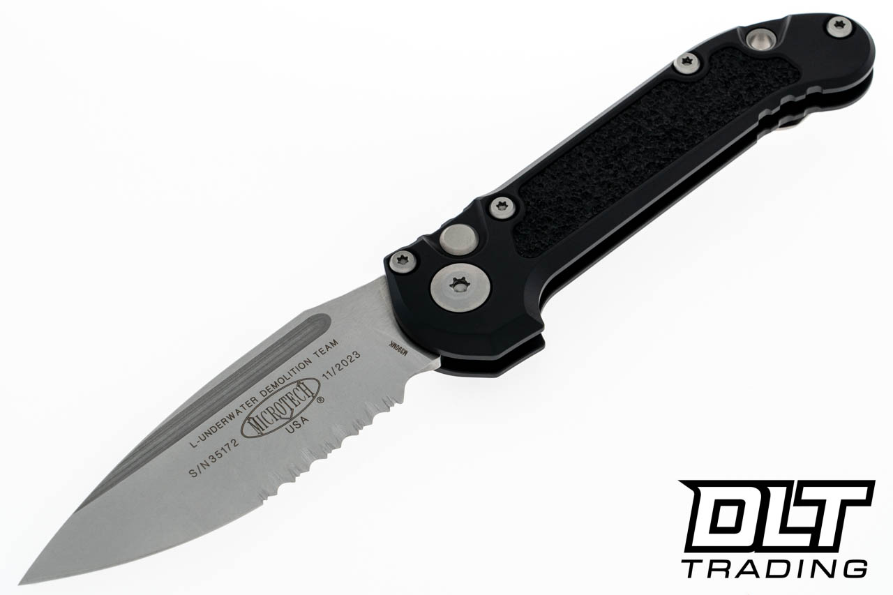 Microtech LUDT Gen III - BlackHandle - Stonewashed Blade