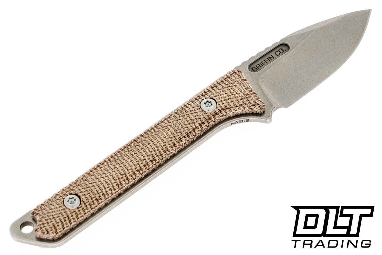 Griffin Scout Medic - Stonewashed S35VN - Natural Canvas Micarta 