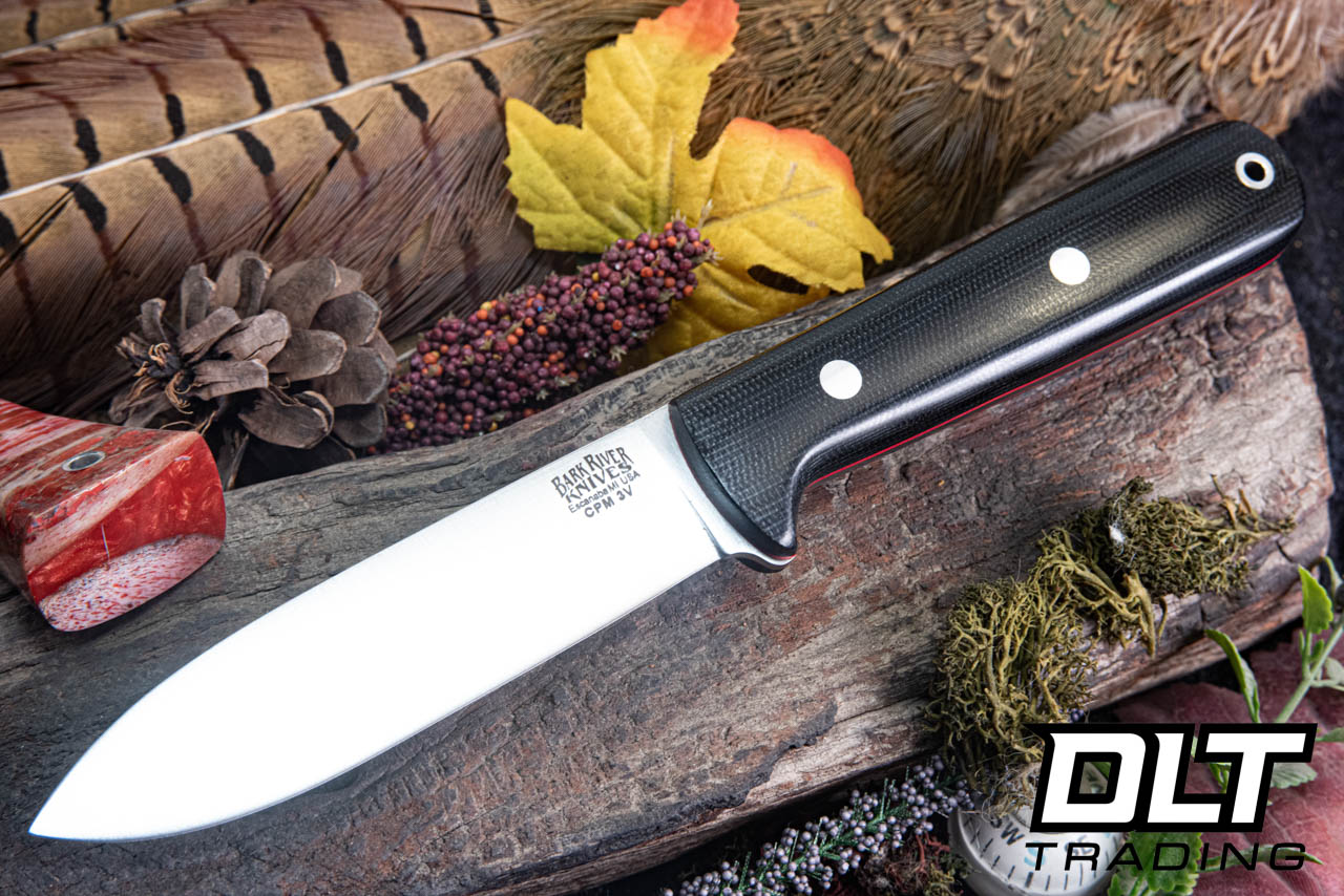 Bark River Kephart 4 3V Black Canvas Micarta - Red Liners