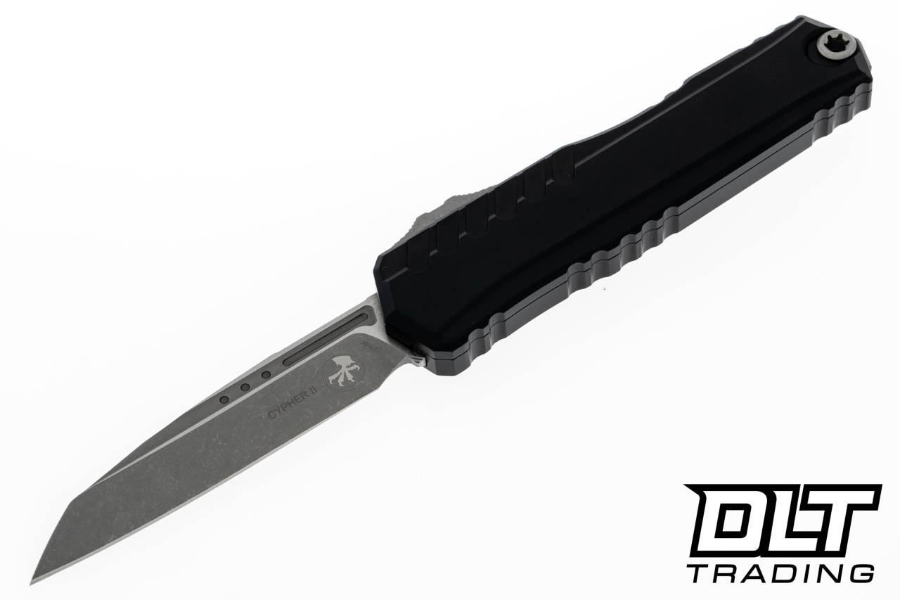 Microtech 1241-10APS-PR Cypher II - Black Handle - Apocalyptic