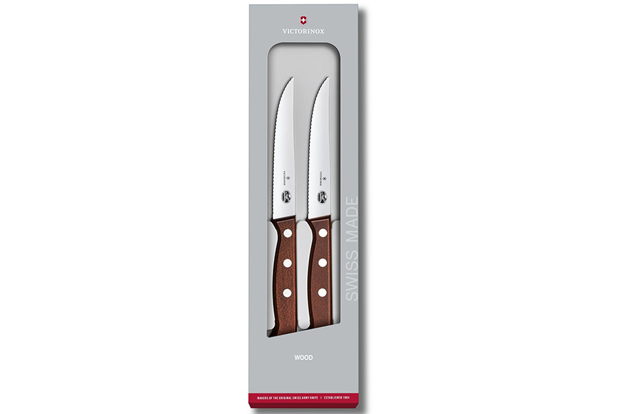 Victorinox 2 Piece Rosewood Serrated Steak Knife Set - DLT Trading