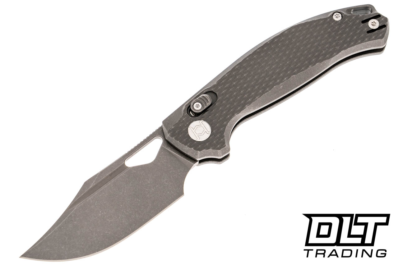 Kunwu Django - Diamond Texture Titanium - Stonewashed Elmax Blade