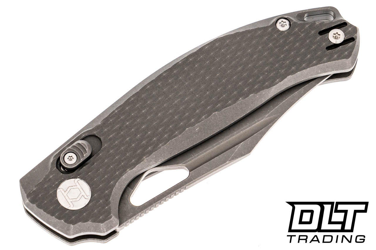 Kunwu Django - Diamond Texture Titanium - Stonewashed Elmax Blade
