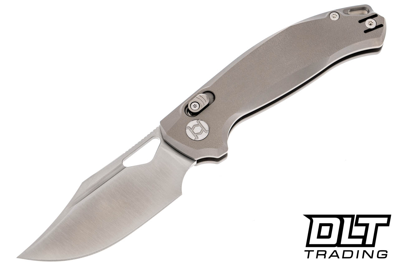 Kunwu Django - Orange Peel Titanium - Satin Elmax Blade - DLT Trading