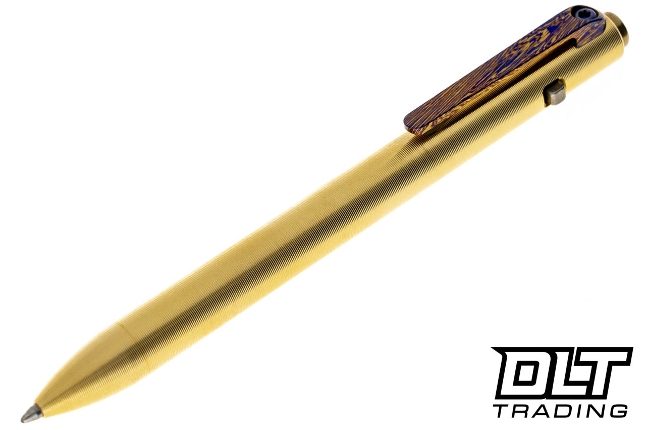 Tactile Turn Side Click Short - Bronze - Titanium Damascus Clip