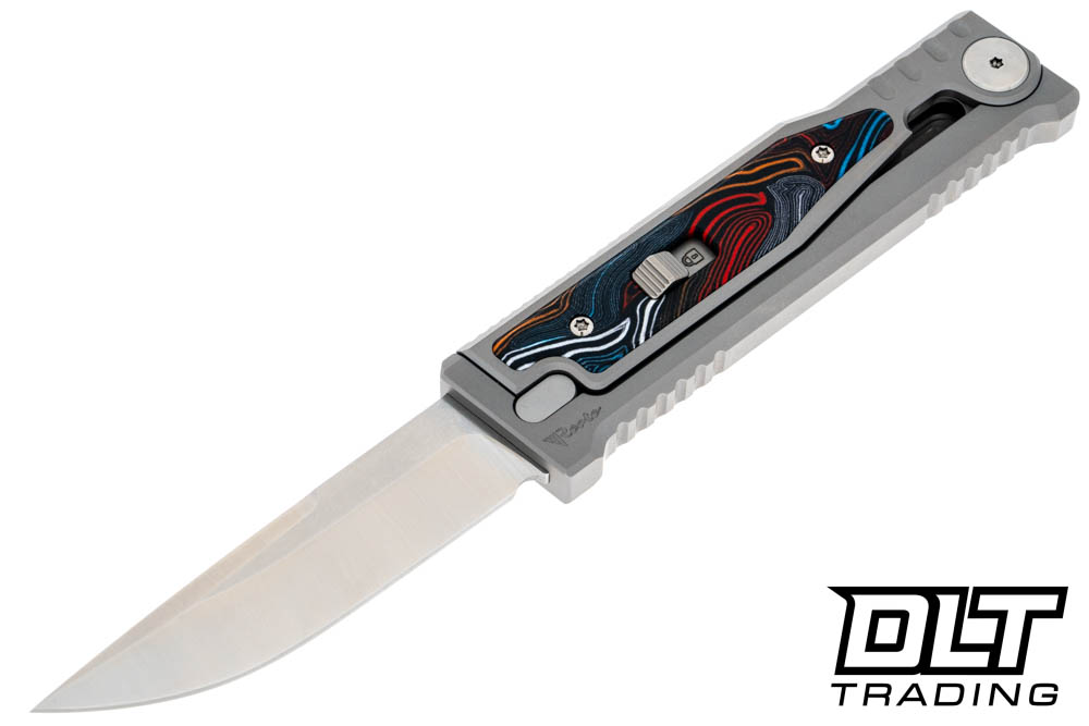 Reate EXO-M Elmax Drop Point - Multi Color Damascus G-10 - DLT Trading