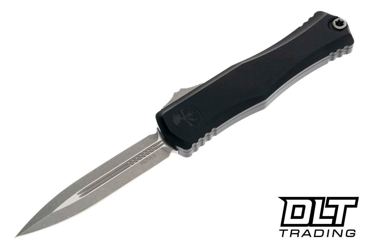 Microtech 1702-10AP Hera II - Black Handle - Apocalyptic Blade