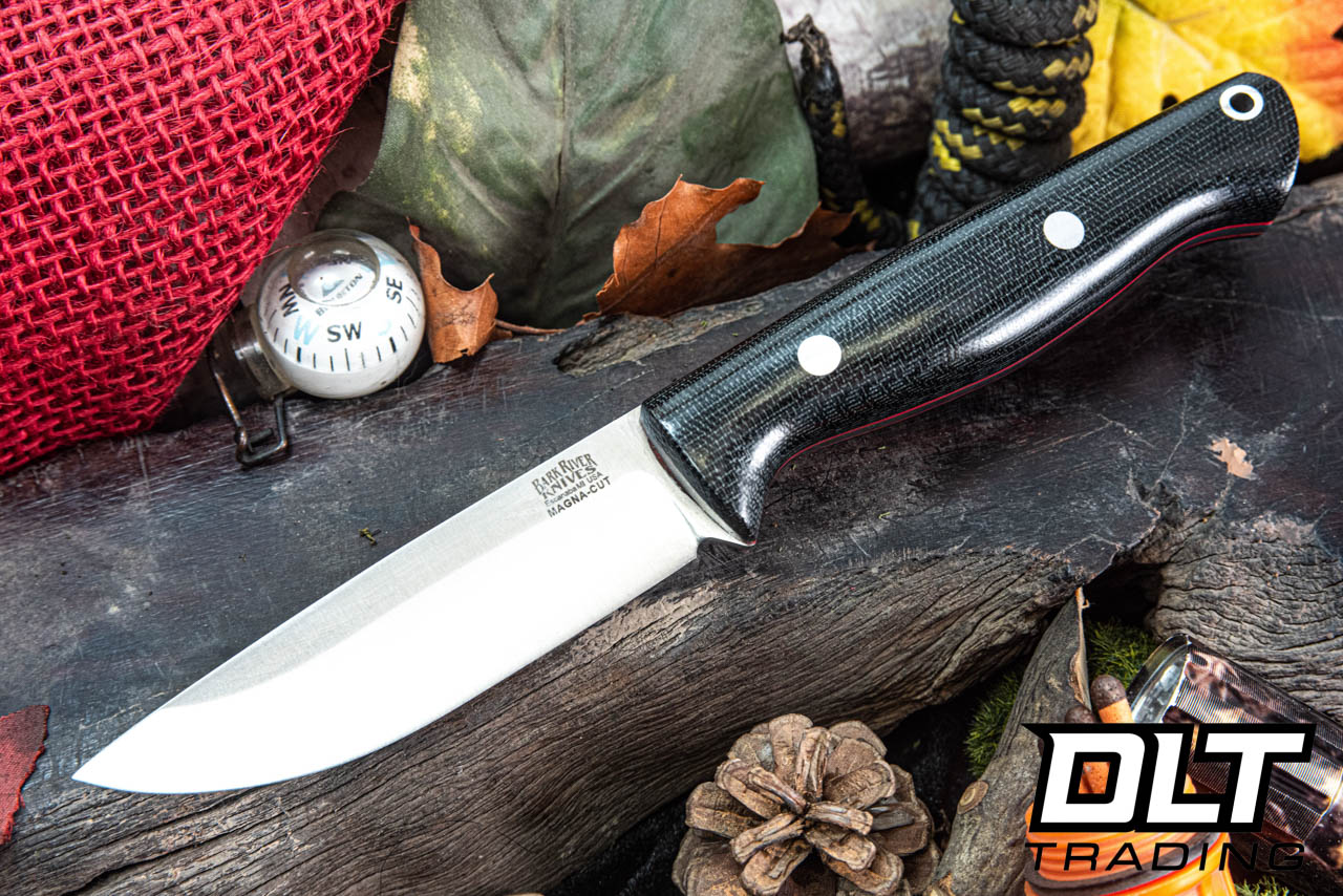 Bark River Gunny LT MagnaCut Black Canvas Micarta - Red Liners