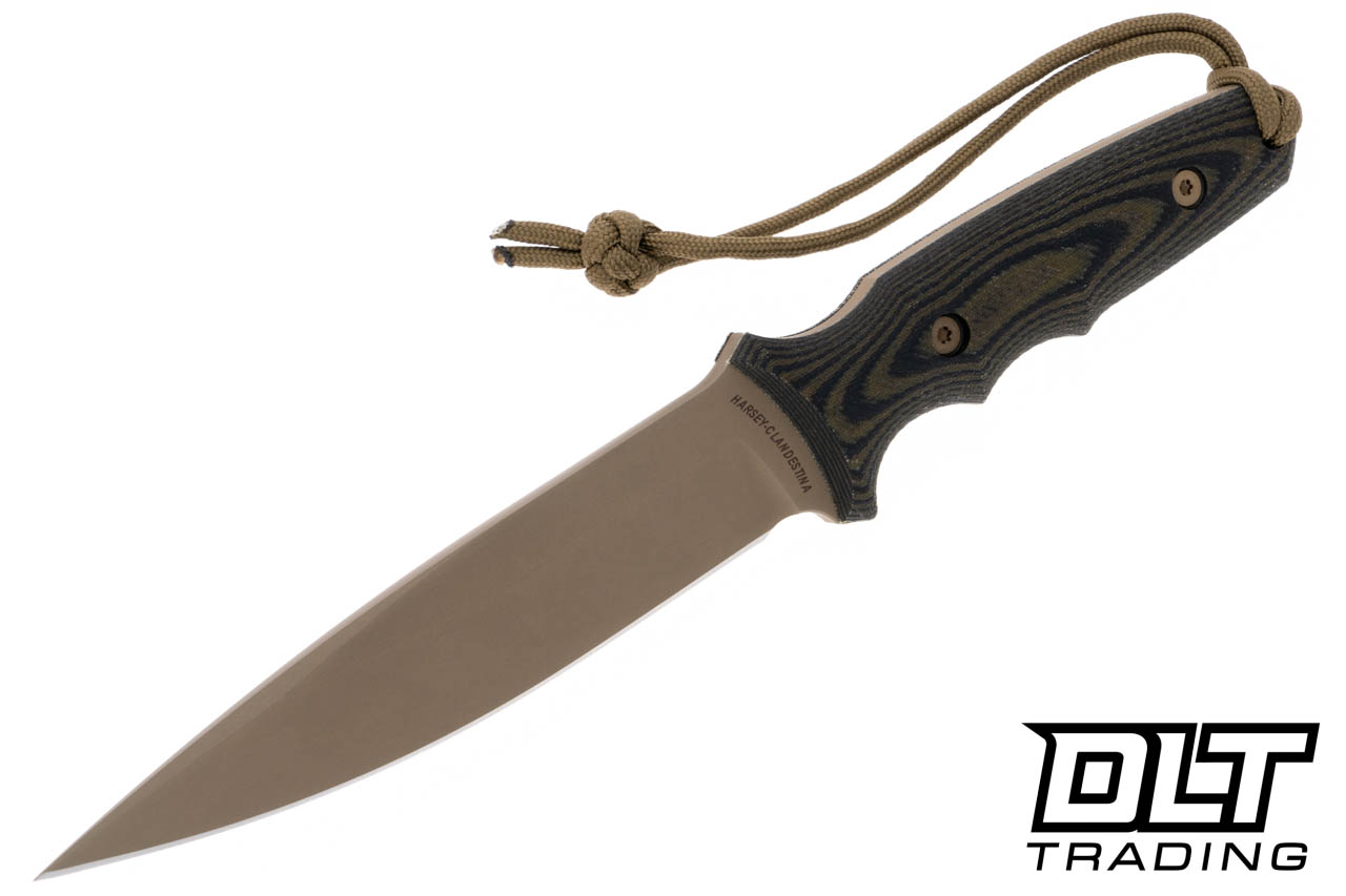 Spartan Clandestina MagnaCut - Camo Micarta - FDE Blade - Coyote