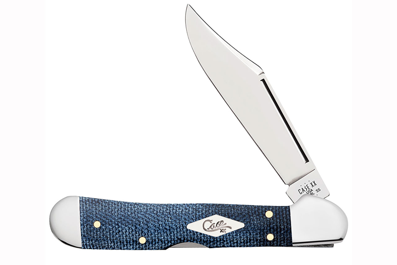 Case Mini Copperlock Blue Denim Micarta Laminate - DLT Trading