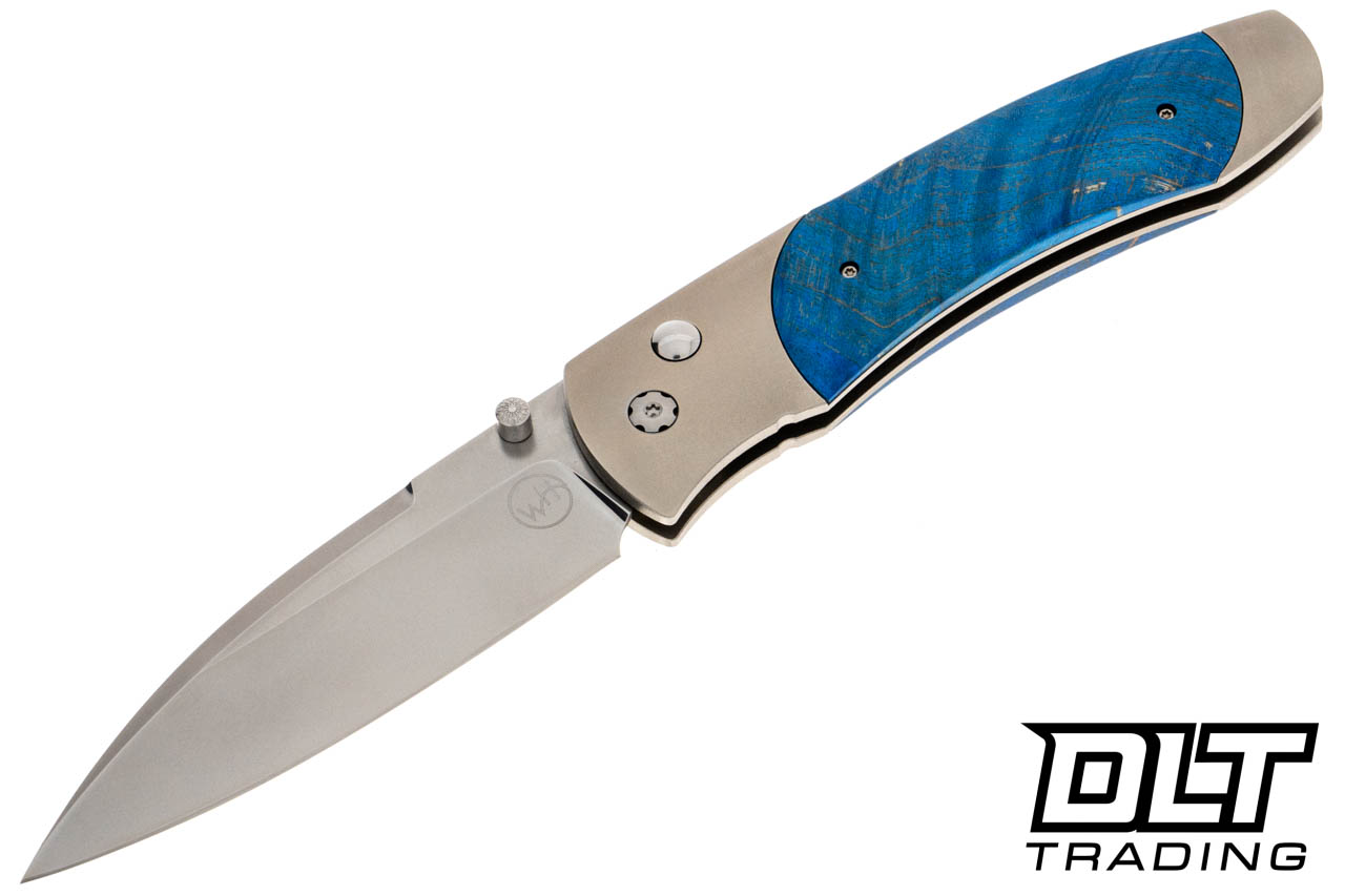 William Henry A300-8 - Titanium - Blue Maple Burl Inlay - DLT Trading