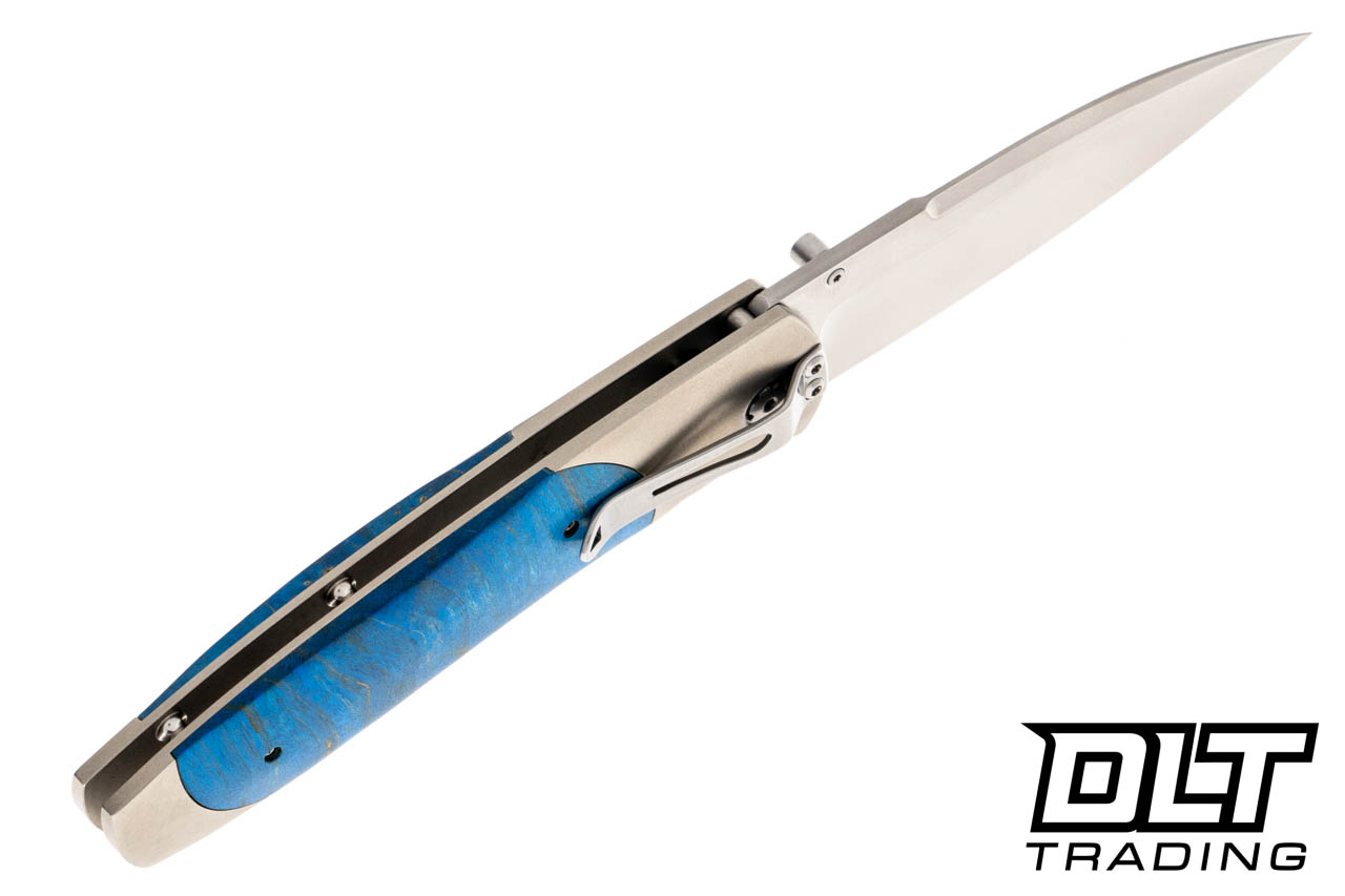 William Henry A300-8 - Titanium - Blue Maple Burl Inlay - DLT Trading