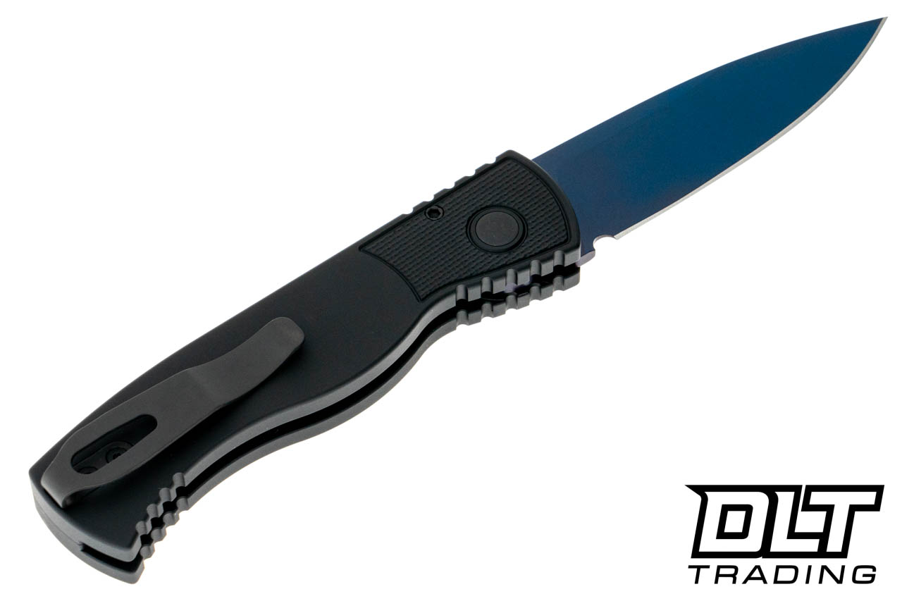 Pro-Tech TR-2 - Black Handle - Sapphire Blue Blade - DLT Trading