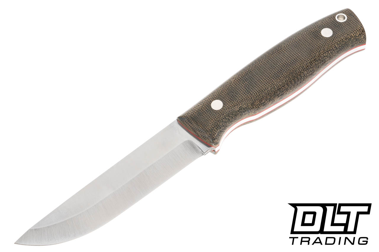 BRISA Trooper 115 80CrV2 Scandi Ground - Green Canvas Micarta