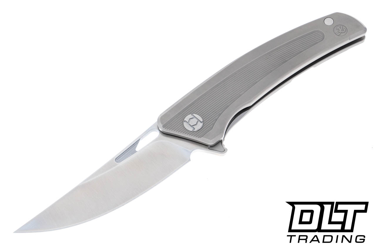 Kunwu Ronin II Bead Blasted Titanium - Satin Elmax Blade - DLT Trading