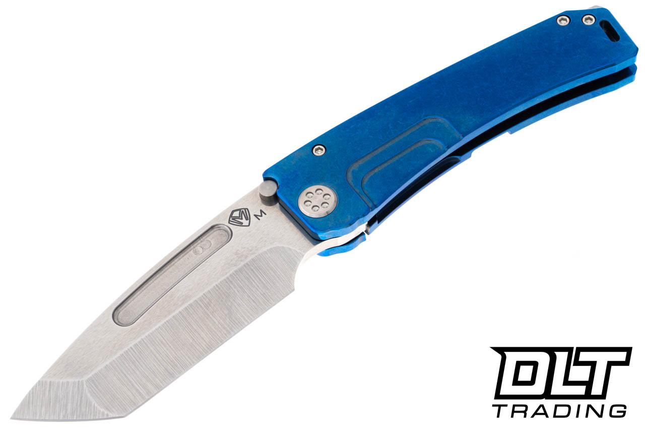 Medford Marauder H Tanto - Tumbled MagnaCut - Blue Titanium - DLT
