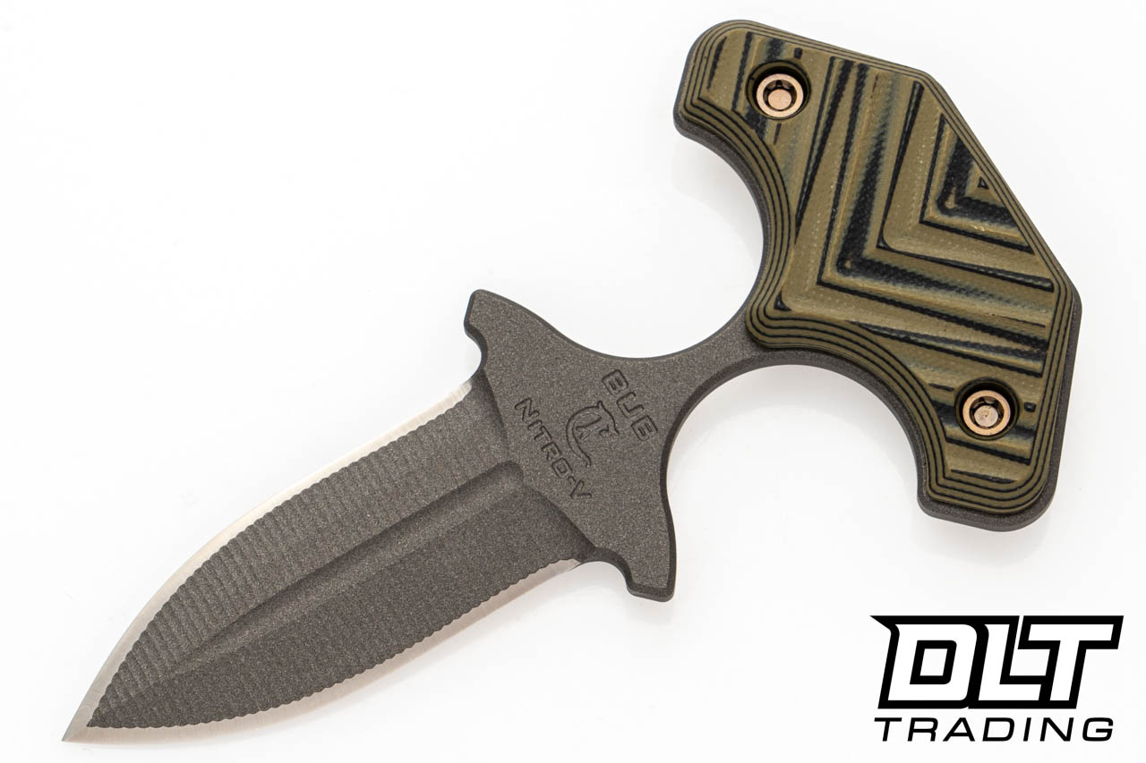 RMJ Tactical BUB Back Up Blade - Nitro-V - Dirty Olive G-10