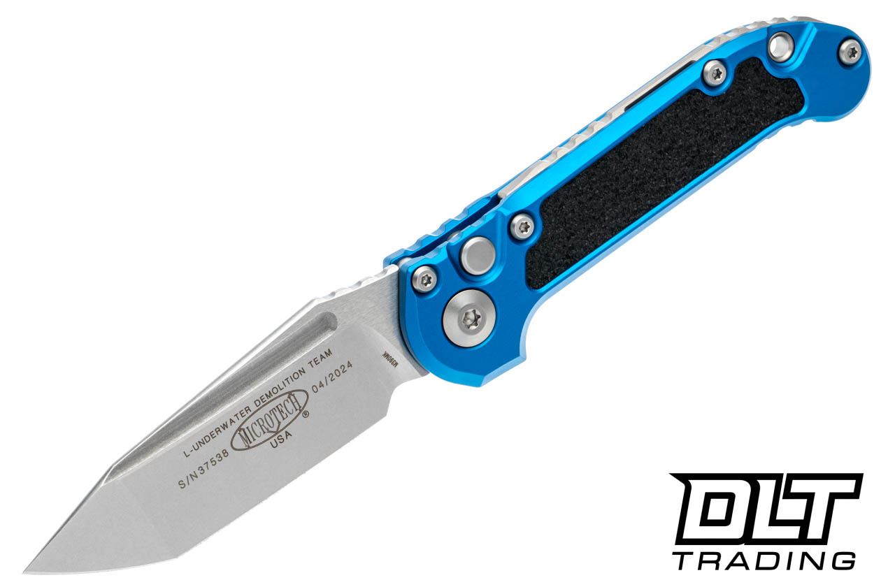 Microtech 1136-10BL LUDT Gen III T/E - Blue Handle - Stonewashed