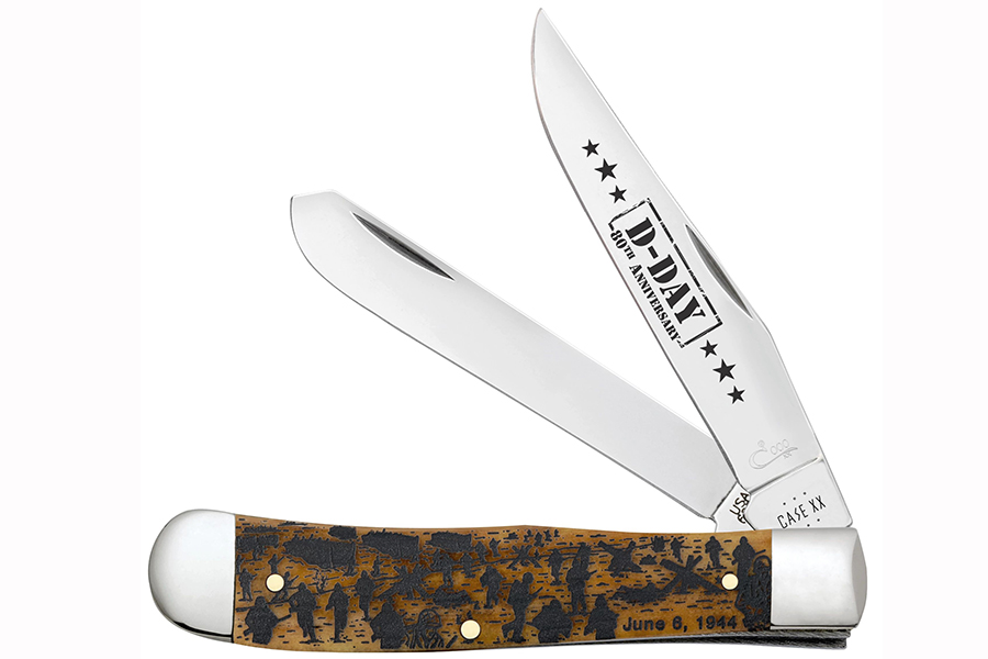 Case D-Day 80th Anniversary - Antique Bone Trapper with Zippo