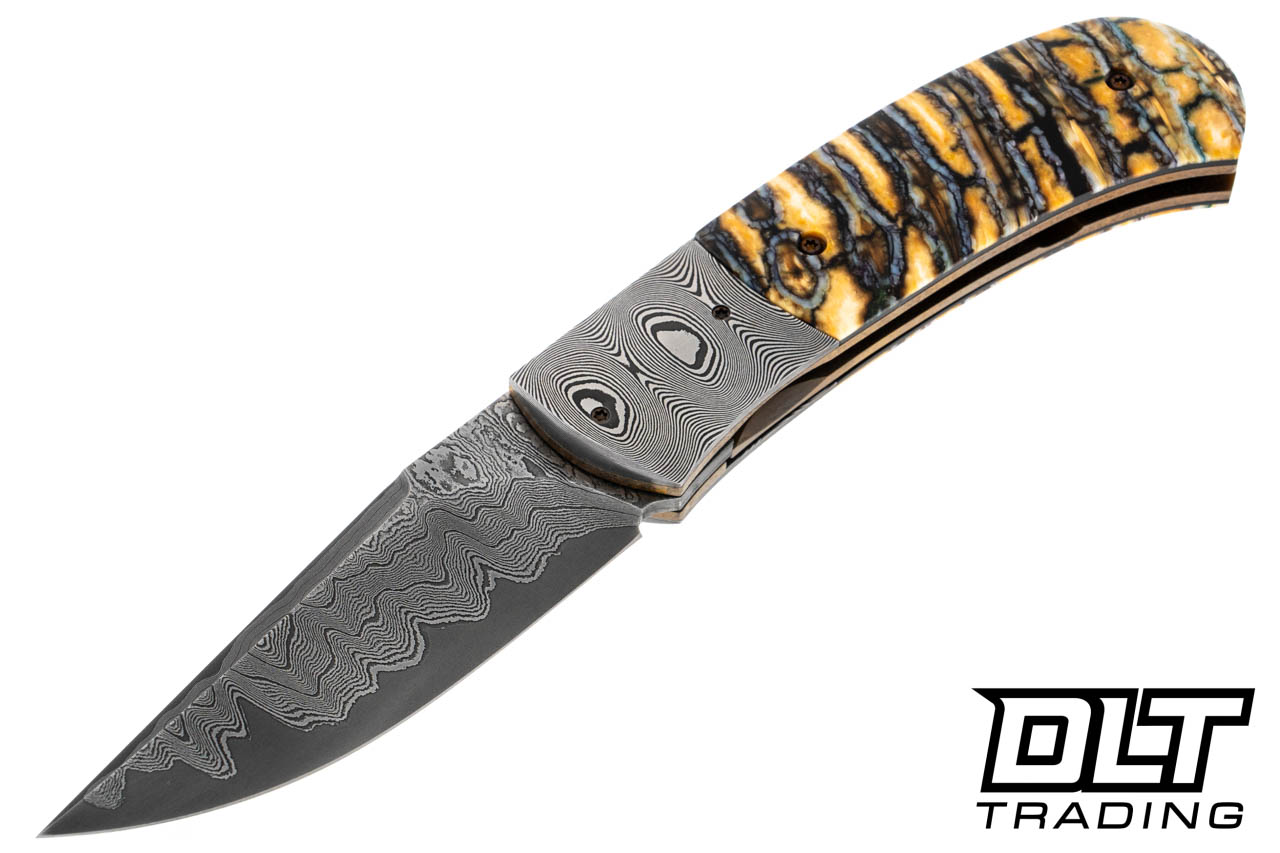Milan Mozolic Custom Trapper - Mammoth Tooth - Ladder Damascus