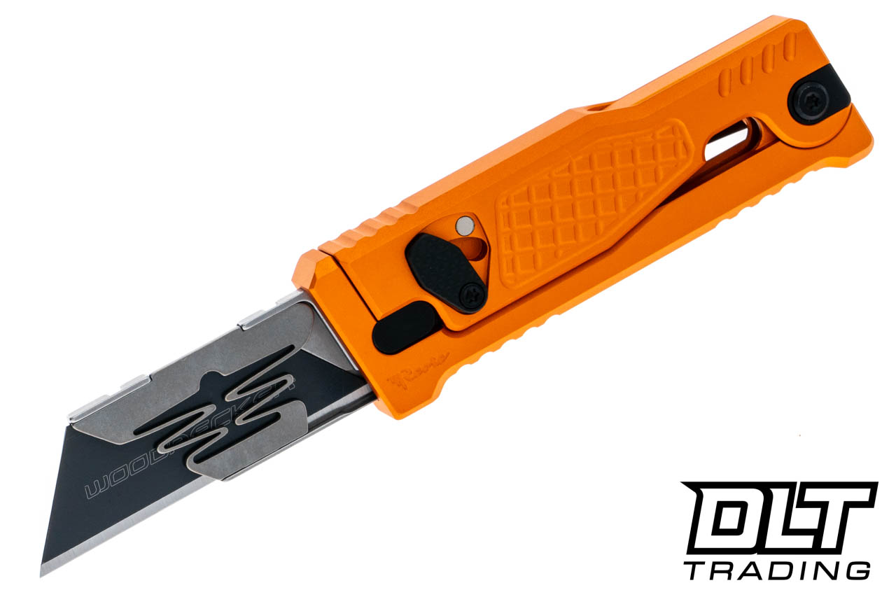 Reate EXO-U Utility Blade - Diamond Pattern - Orange Anodized ...